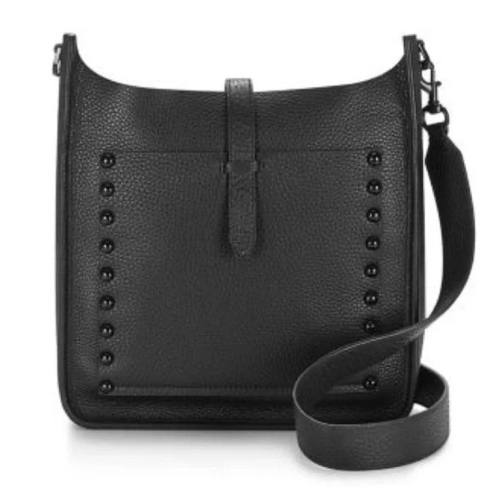 Rebecca Minkoff Studded Black Leather Crossbody Bag